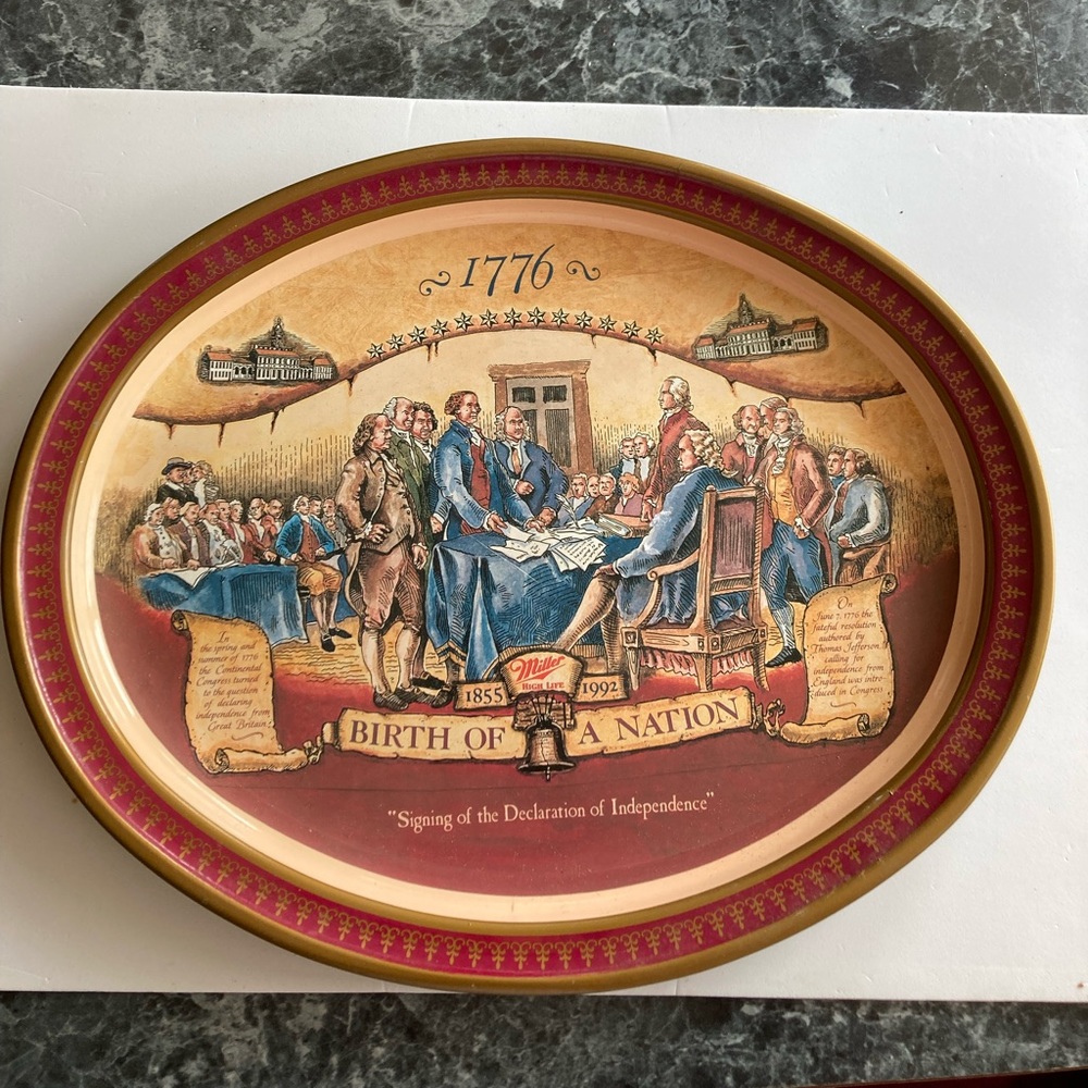 Collectible Miller beer serving tin tray